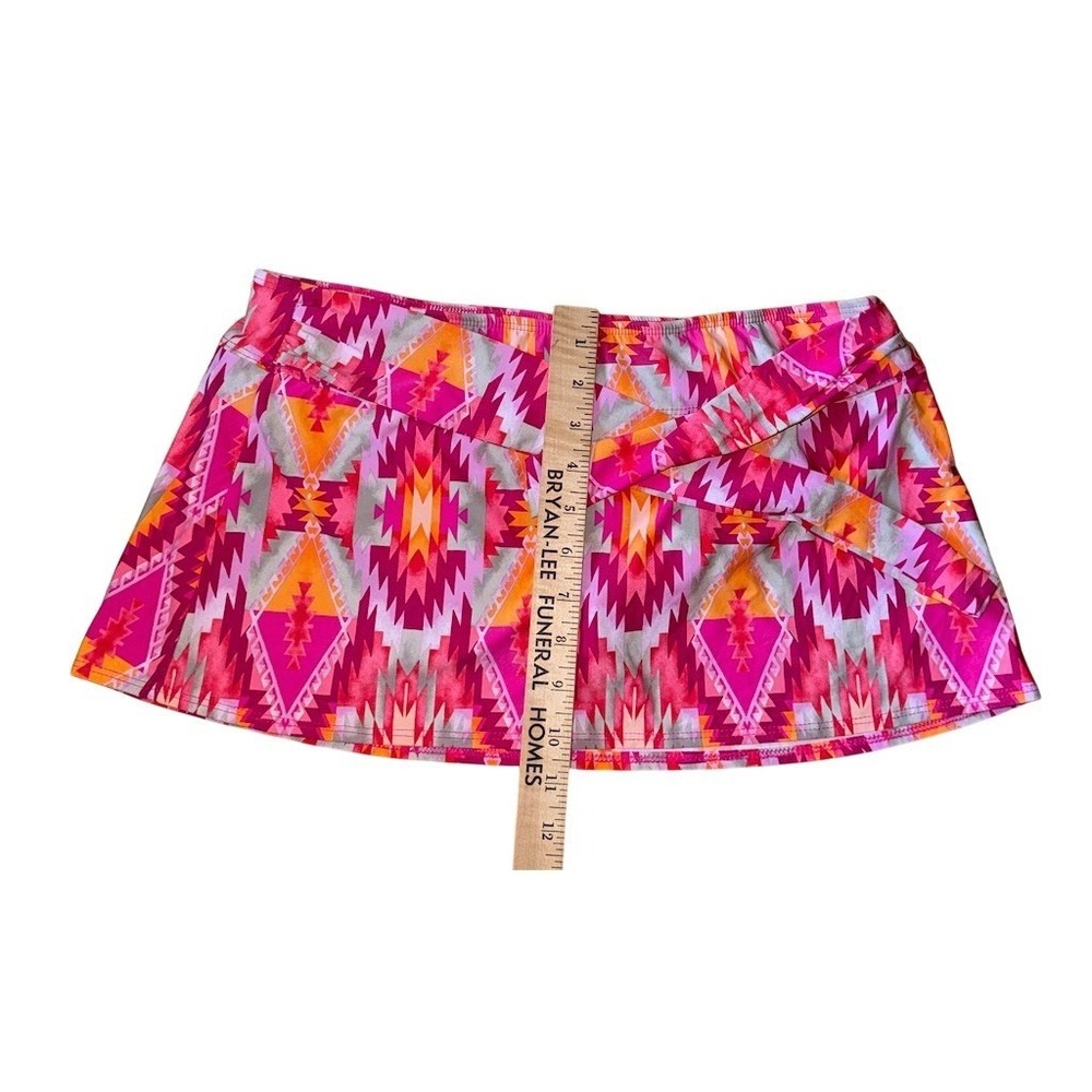 Antonio Melani Tankini Swim Set Womens M Pink Aztec 2-Piece Skirted hanky hem - Picture 9 of 10